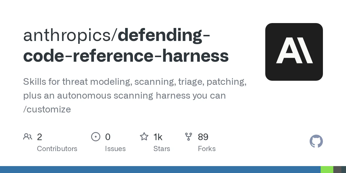 Anthropic 開源 AI 漏洞掃描框架「defending-code-reference-harness」：用 Claude 自主發現、驗證、修補程式碼漏洞