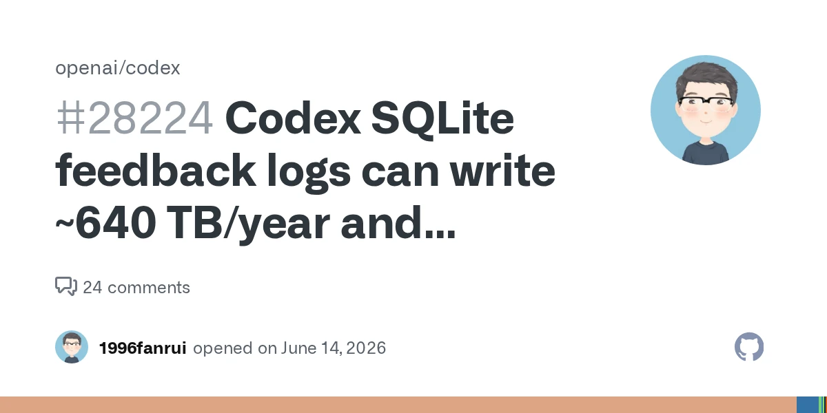 OpenAI Codex 一年狂寫 640 TB 日誌　硬碟壽命恐在一年內耗盡