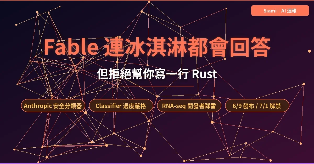 Anthropic Fable 連冰淇淋口味都會回答　但拒絕幫你把 C++ 改寫成 Rust