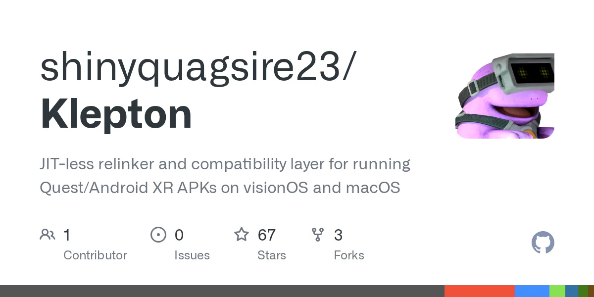 Klepton 開源專案：把 Android ARM64 VR 應用跑上 Apple Vision Pro，無需 JIT