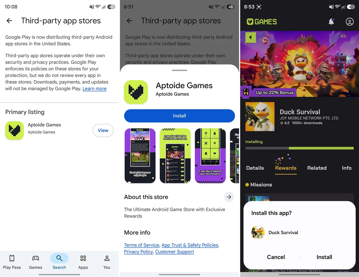 Google Play Store 首度開門迎第三方商店 Aptoide Games 拔得頭籌