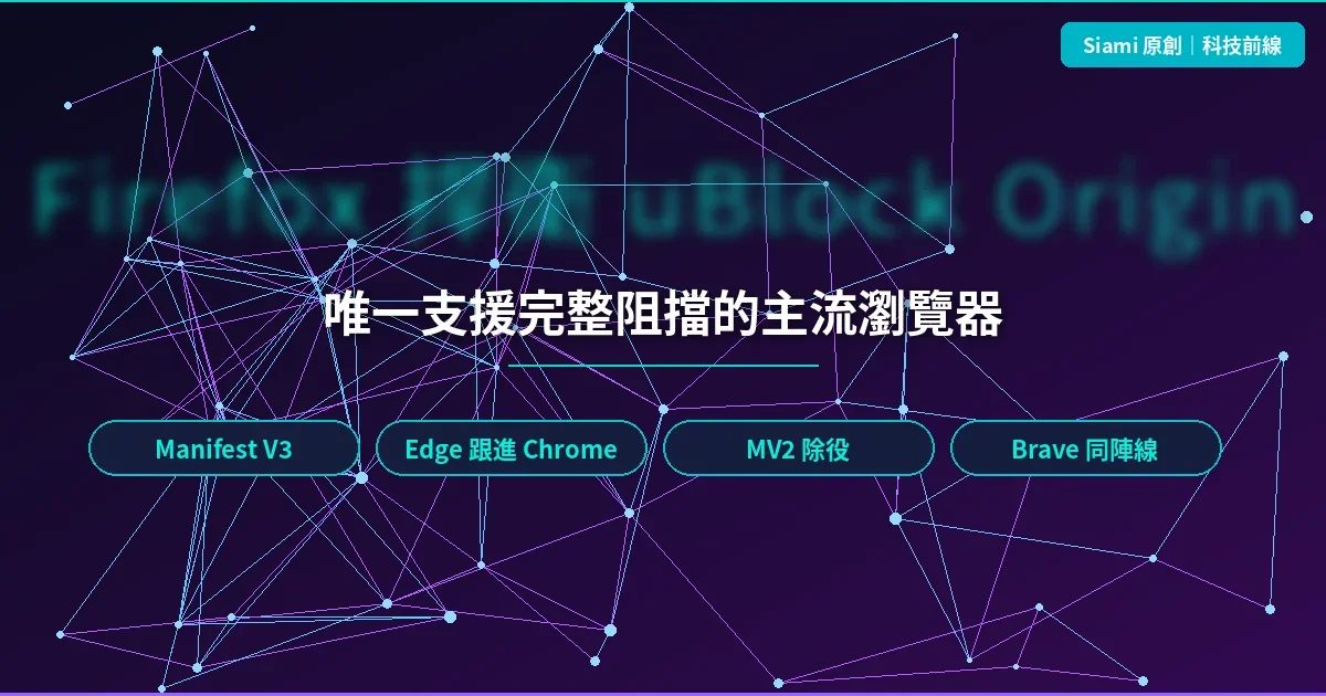 Firefox 成為唯一主流支援 uBlock Origin 的瀏覽器：MV3 圍剿下守住最後防線