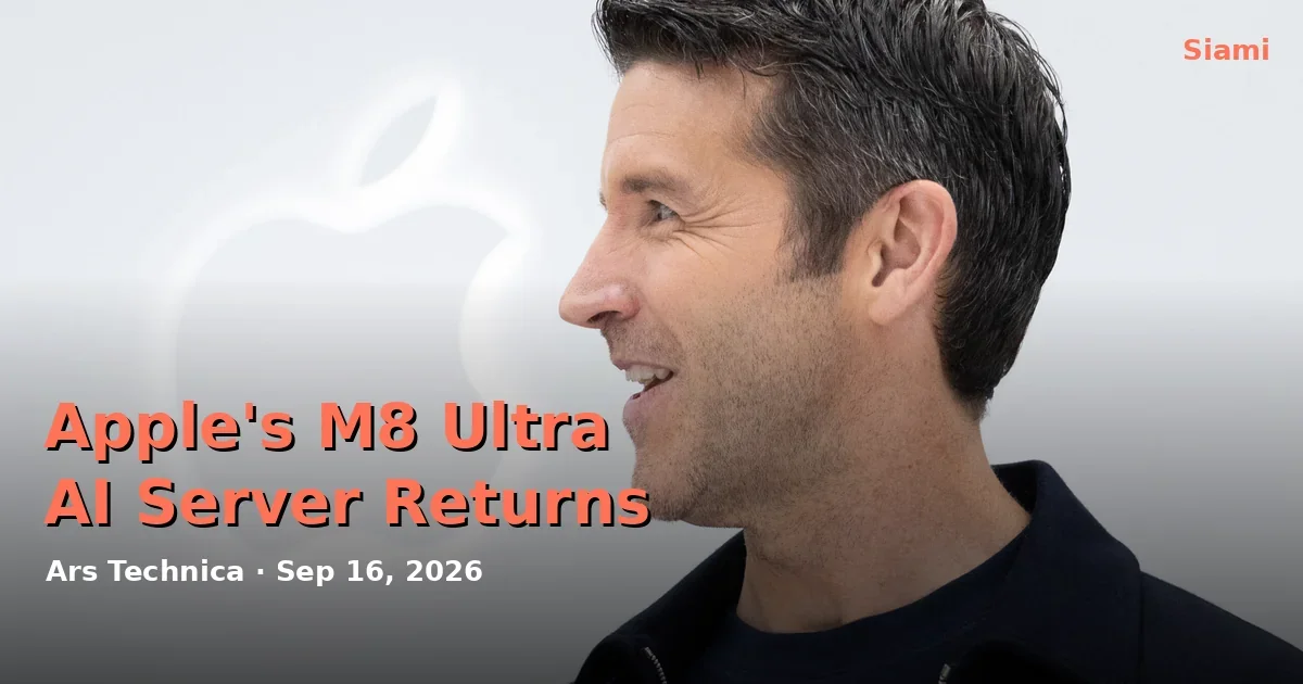 Apple 睽違 15 年重返伺服器戰場！M8 Ultra AI 伺服器最快 2029 年問世
