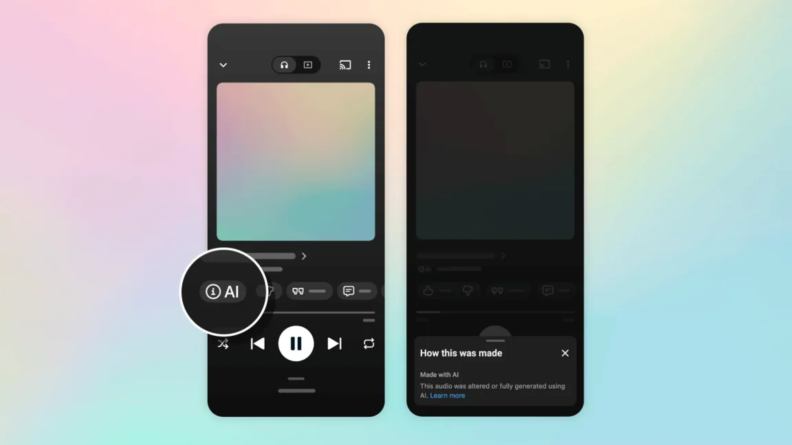 YouTube Music 跟進 AI 音樂標籤：SynthID 浮水印 + C2PA 雙軌認證，卻仍擋不了 AI 歌海