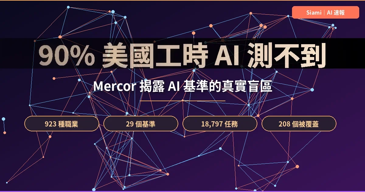 Mercor 報告：90% 美國工時根本沒被 AI 基準覆蓋 — 律師助理、清潔工、客服才是真實勞動力